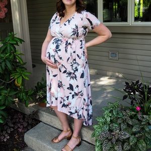 Pinkblush Hi Low Midi Maternity/Nursing Dress